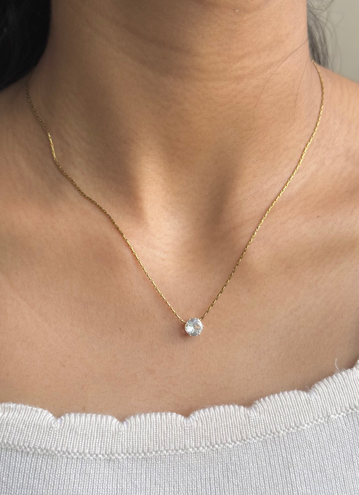 Dainty Solitaire Necklace