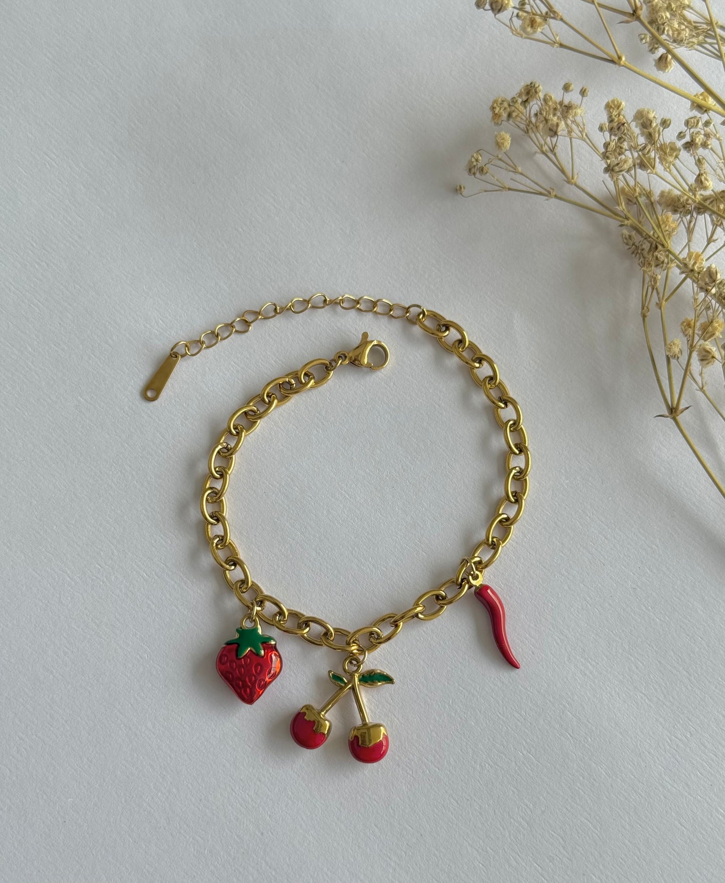 Red Charms Bracelet