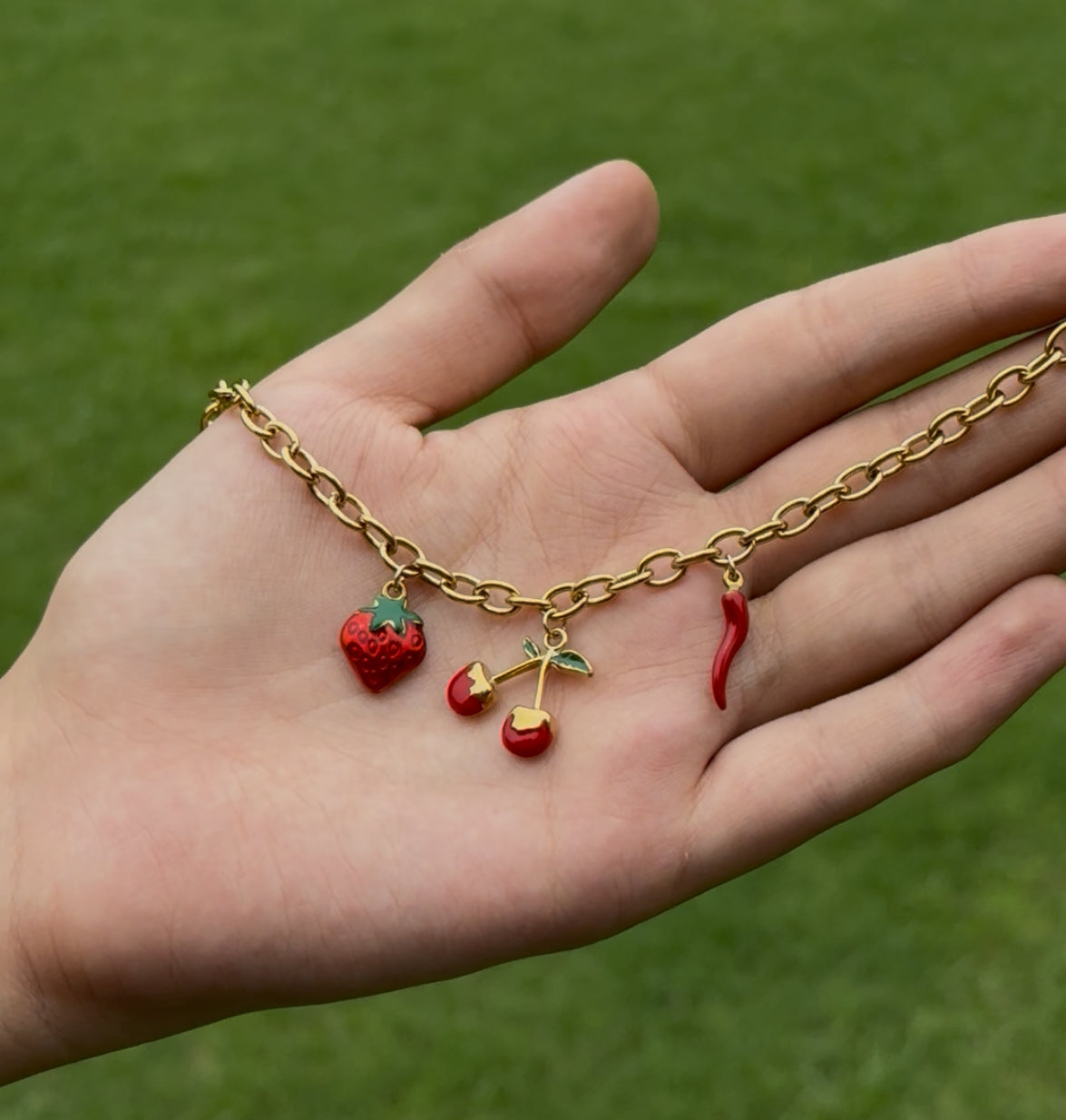 Red Charms Bracelet