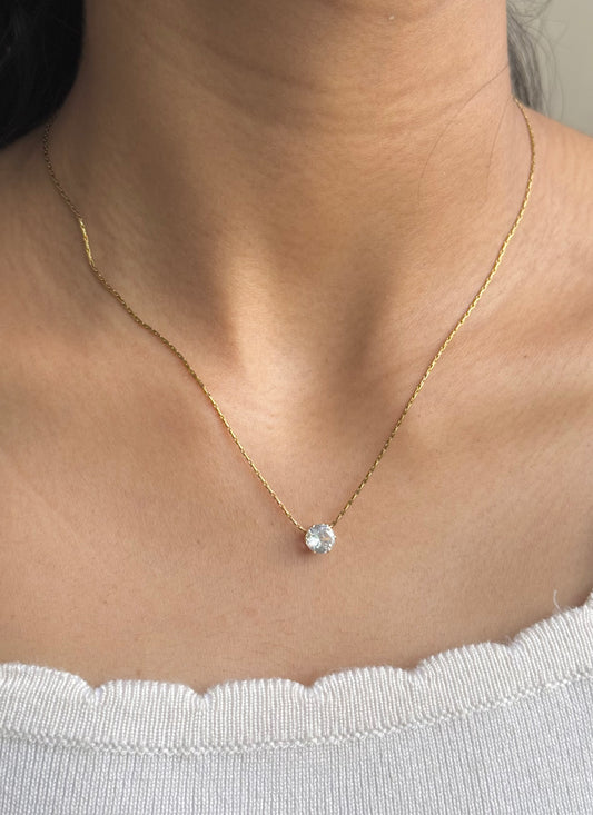 Dainty Solitaire Necklace