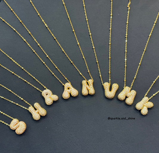 Bubble Initial Necklaces