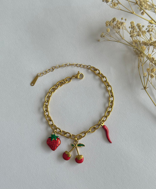 Red Charms Bracelet